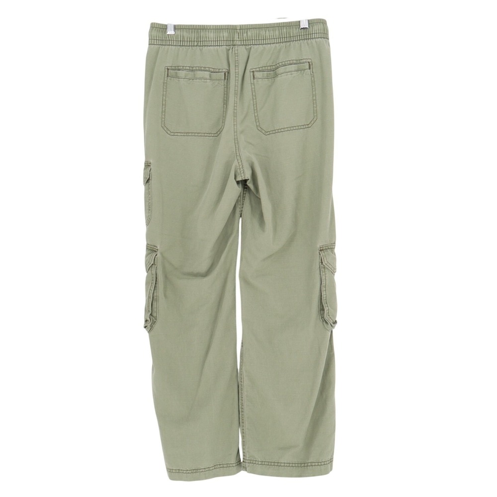 Old Navy Cargo Pants Womens Small Petite Olive Green Cotton Mid Rise Wide Leg - Picture 5 of 6